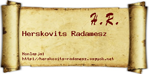 Herskovits Radamesz névjegykártya